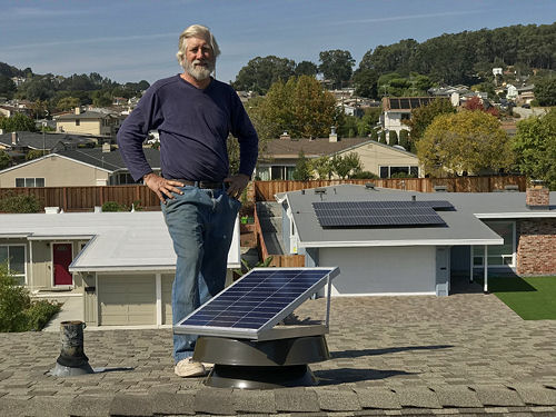 Solar attic fan install